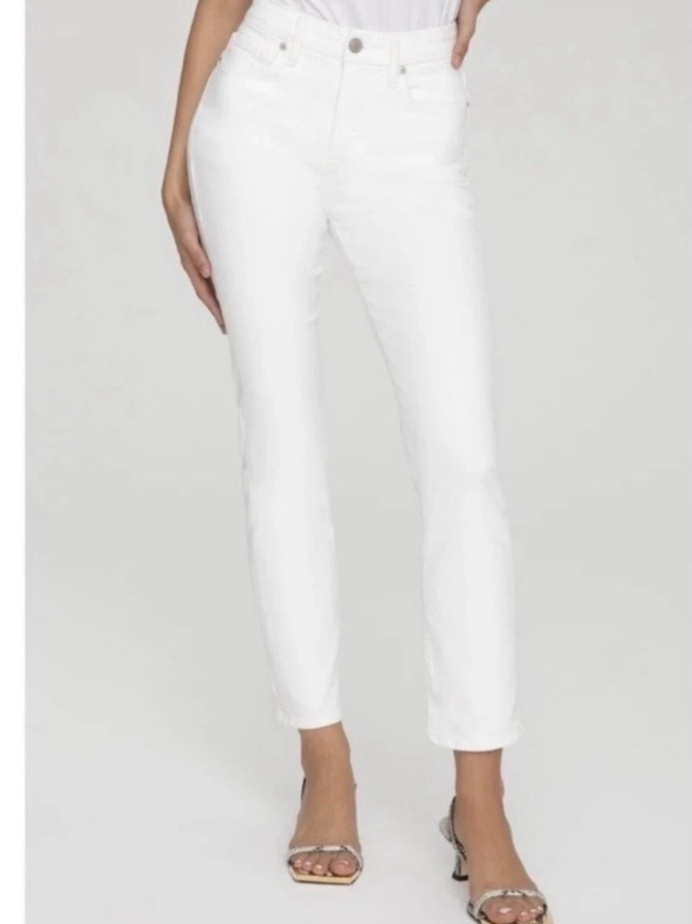Good American Good Classic White Straight Leg High-Rise Jeans